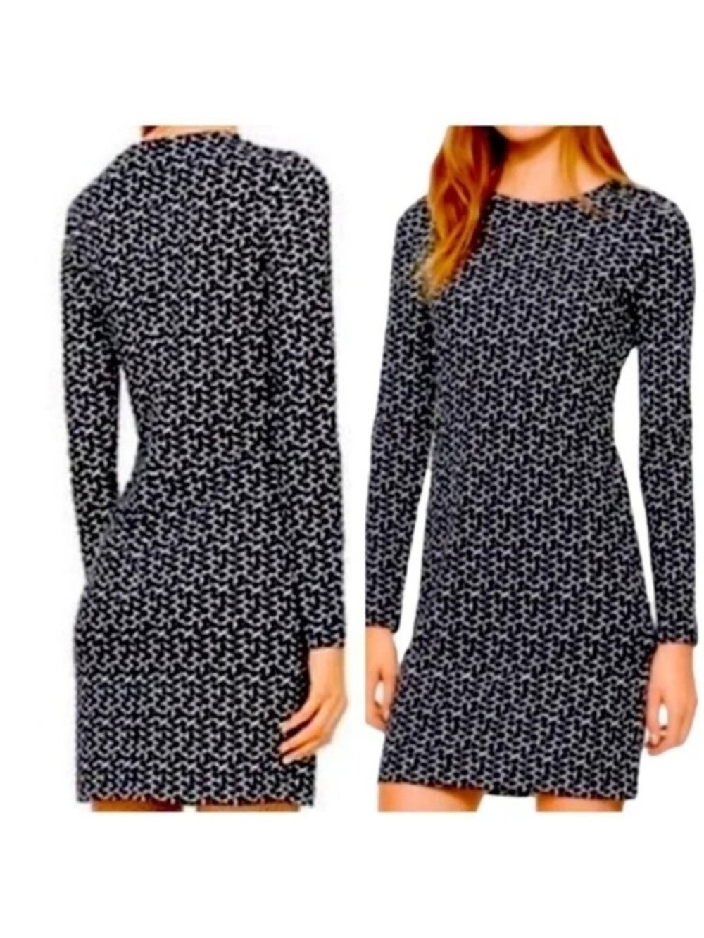 Tory Burch Terserra Navy White Geometric Print Dress XS